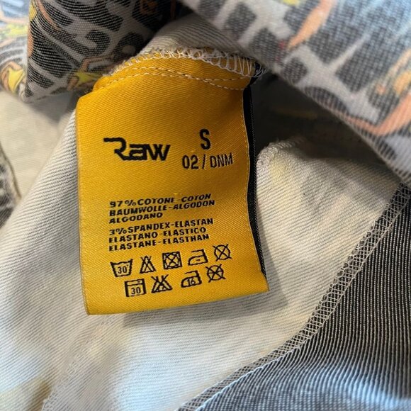 RAW WOMEN'S CUSTOM GRUNGE PATWORK GRAPHIC SLIM FIT JAKET - S - Picture 10 of 11